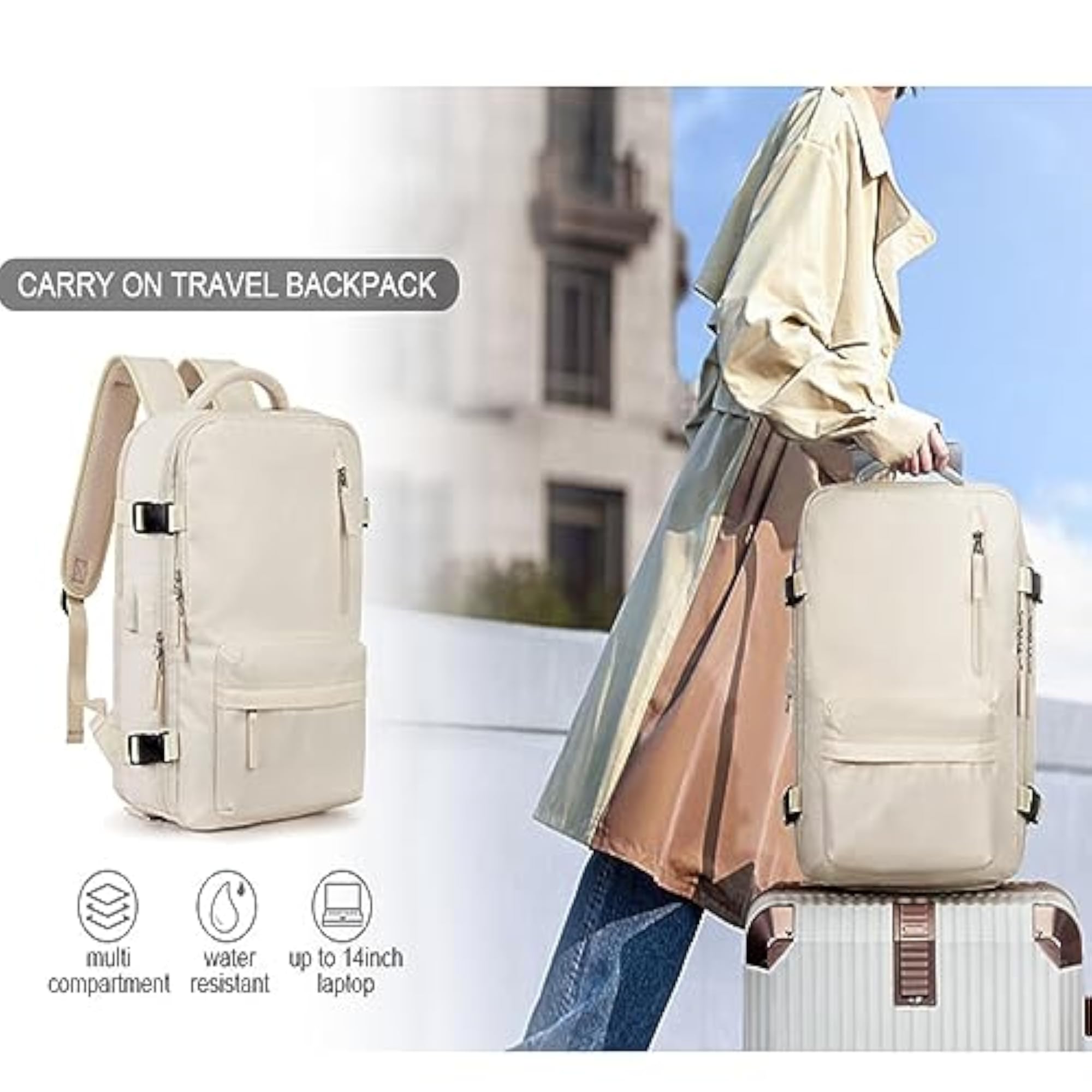 Large Waterproof Travel Backpack for Hiking